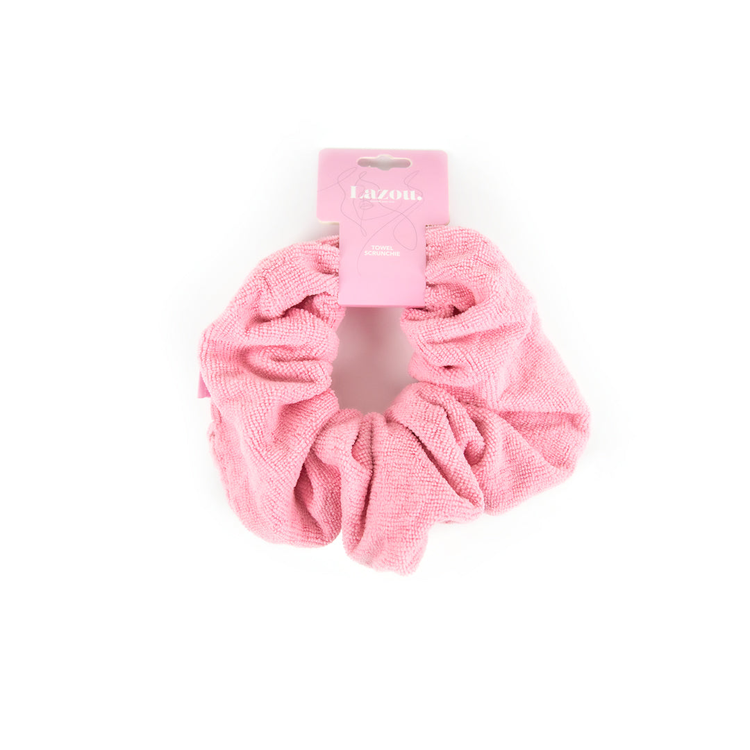 Lazou Towel Scrunchie - dark pink